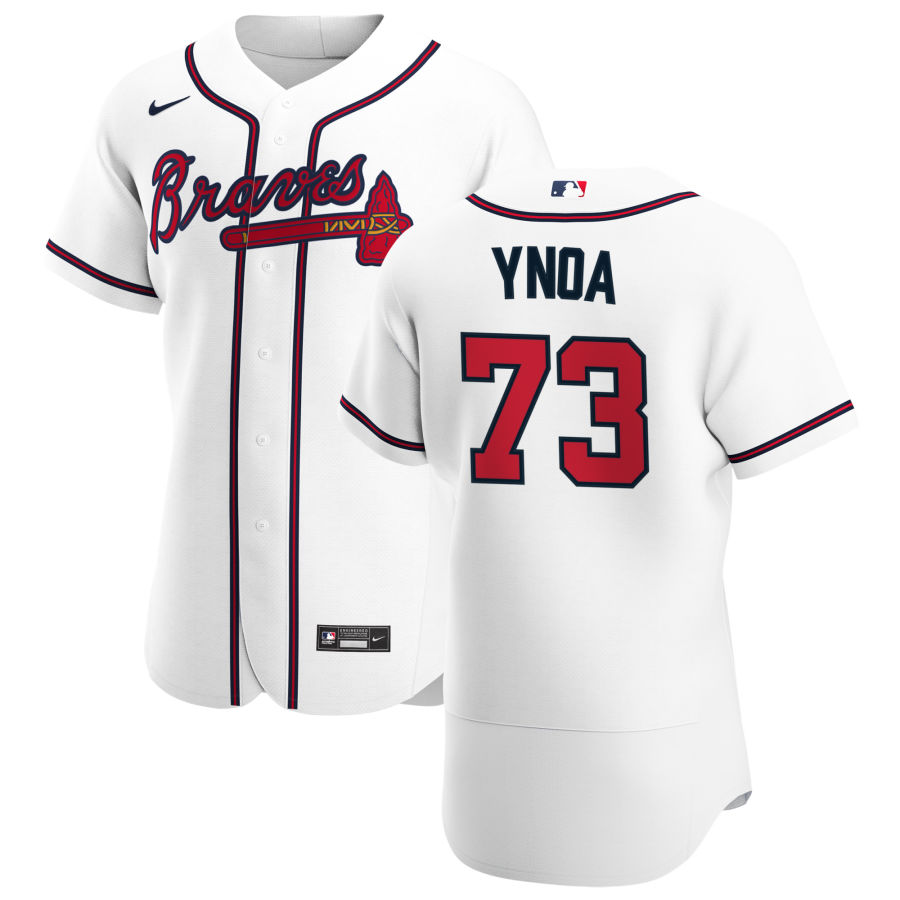Atlanta Braves #73 Huascar Ynoa Men Nike White Home 2020 Authentic Player MLB Jersey->oakland raiders->NFL Jersey